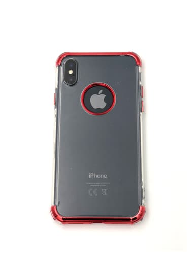 Extra tåligt design silikonskal | färgade kanter iPhone X/XS - Rosa