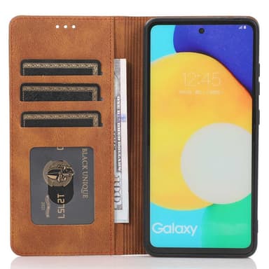 SKALO Samsung A23 5G Slim Premium Plånbok - Brun