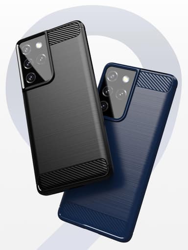 Stöttåligt Armor Carbon TPU-skal Samsung S21 Ultra - Röd