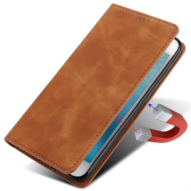 SKALO Samsung Xcover6 Pro 5G Slim Premium Plånbok - Ljusbrun