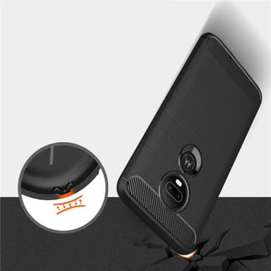 Stöttåligt Armor Carbon TPU-skal Moto G7 Plus - Röd