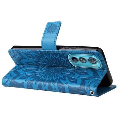 SKALO Motorola Edge 30 5G Mandala Plånboksfodral - Blå