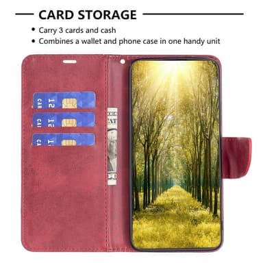 SKALO Motorola Moto G62 5G Plånboksfodral i PU-Läder - Röd