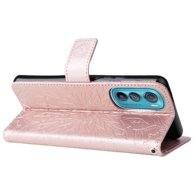 SKALO Motorola Edge 30 5G Mandala Plånboksfodral - Roséguld