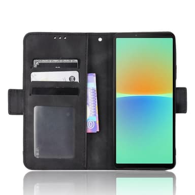 SKALO Sony Xperia 10 V 6-FACK Plånboksfodral - Svart
