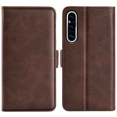 SKALO Sony Xperia 1 V Premium Plånboksfodral - Brun