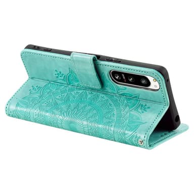 SKALO Sony Xperia 5 IV 5G Mandala Plånboksfodral - Turkos