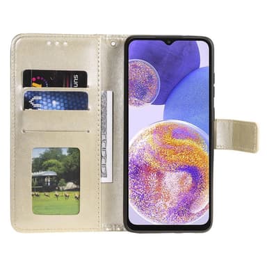 SKALO Samsung A23 5G Mandala Plånboksfodral - Guld