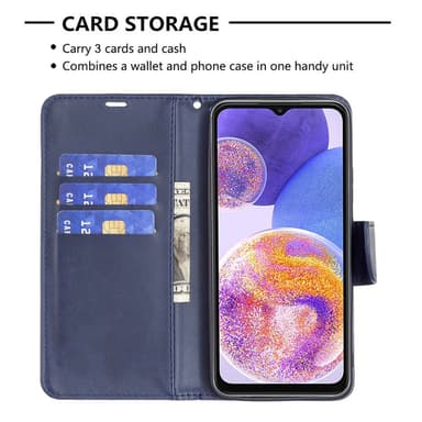SKALO Samsung A23 5G Plånboksfodral i PU-Läder - Blå