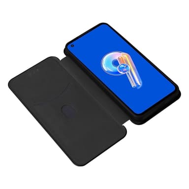 SKALO Asus Zenfone 9 5G Carbon Fiber Plånboksfodral - Svart