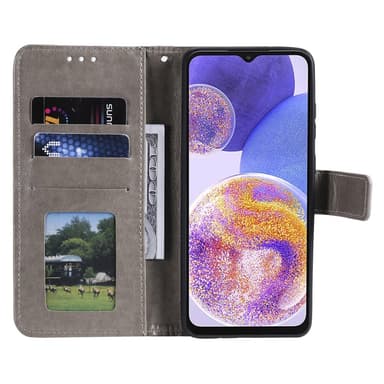 SKALO Samsung A23 5G Mandala Plånboksfodral - Grå