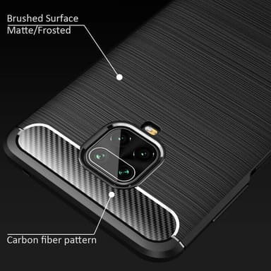 Stöttåligt Armor Carbon TPU-skal Xiaomi Redmi Note 9 Pro - Svart