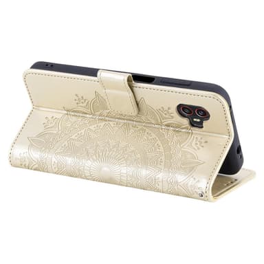 SKALO Samsung Xcover6 Pro 5G Mandala Plånboksfodral - Guld