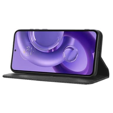 SKALO Motorola Edge 30 Neo 5G Embossed Premium Plånboksfodral - Svart