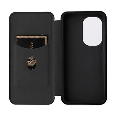 SKALO Asus Zenfone 9 5G Carbon Fiber Plånboksfodral - Svart
