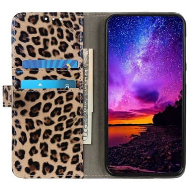 SKALO Motorola Edge 30 Ultra 5G Leopard mönstrad Plånboksfodral i PU Läder