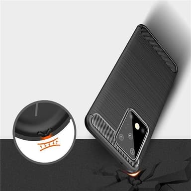 Stöttåligt Armor Carbon TPU-skal Samsung S20 Ultra - fler färger - Svart
