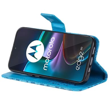 SKALO Motorola Edge 30 5G Mandala Plånboksfodral - Blå