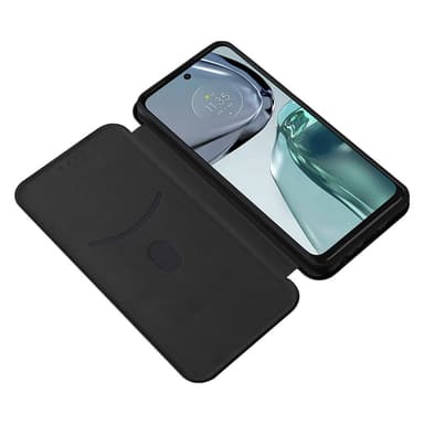 SKALO Motorola Moto G62 5G Carbon Fiber Plånboksfodral - Svart