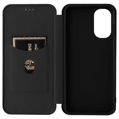 SKALO Motorola Moto G62 5G Carbon Fiber Plånboksfodral - Svart