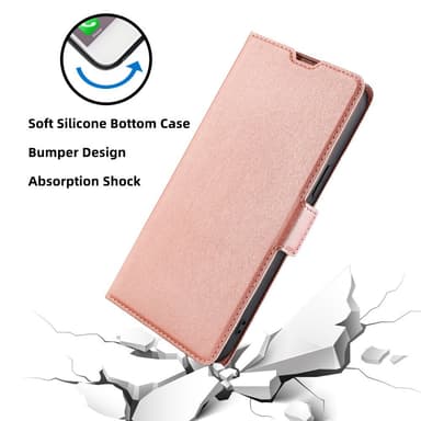 SKALO Asus Zenfone 9 5G Ultratunn Premium Plånboksfodral - Roséguld
