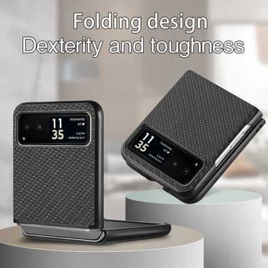 SKALO Motorola Razr 40 5G Carbon Fiber Fold Skal - Svart