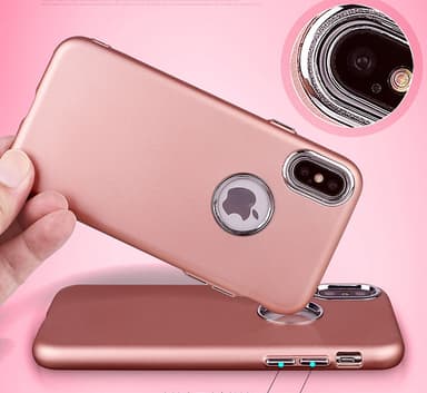 iPhone X/Xs | TPU-Skal Metallknappar - Rosa