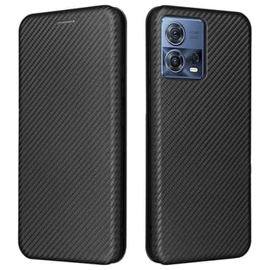 SKALO Motorola Edge 30 Fusion 5G Carbon Fiber Plånboksfodral - Svart