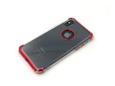 Extra tåligt design silikonskal | färgade kanter iPhone X/XS - Rosa