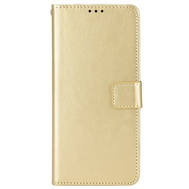 SKALO Motorola Moto G62 5G Crazy Horse Plånbok PU Läder - Guld