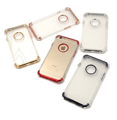 Extra tåligt design silikonskal | färgade kanter iPhone 6/6S - Silver