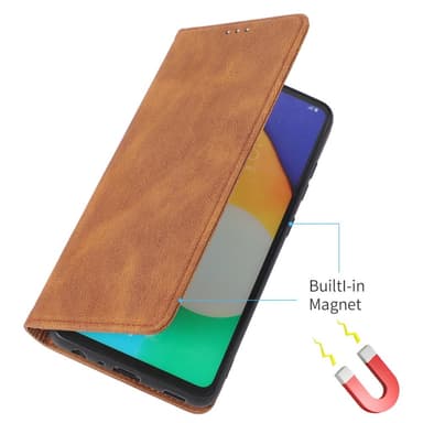 SKALO Samsung A23 5G Slim Premium Plånbok - Brun
