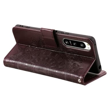 SKALO Sony Xperia 5 IV 5G Mandala Plånboksfodral - Brun