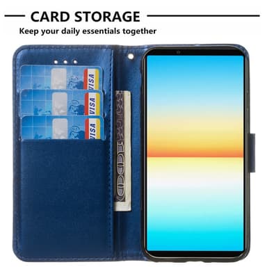 SKALO Sony Xperia 1 V Plånboksfodral i PU-Läder - Blå