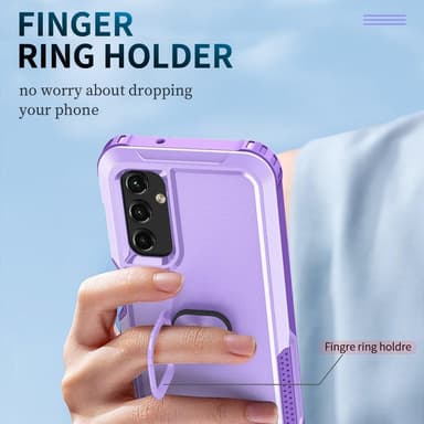 SKALO Samsung A54 5G Armor Hybrid Metallring skal - Lila