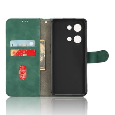 SKALO OnePlus Nord 3 5G / Ace 2V Matt PU-Läder Plånboksfodral - Grön