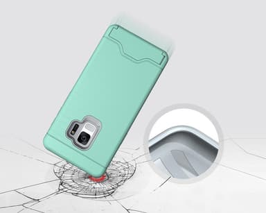 Samsung S9 | Armor skal | Korthållare - Turkos