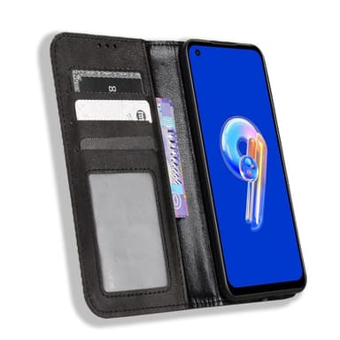 SKALO Asus Zenfone 9 5G Embossed Premium Plånboksfodral - Svart