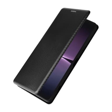 SKALO Sony Xperia 1 V Carbon Fiber Plånboksfodral - Svart