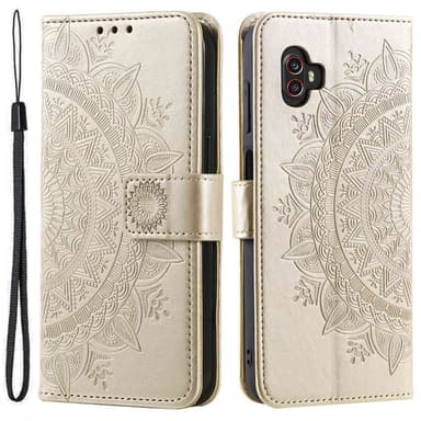SKALO Samsung Xcover6 Pro 5G Mandala Plånboksfodral - Guld