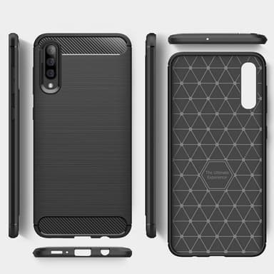 Stöttåligt Armor Carbon TPU-skal Samsung A50 - Blå