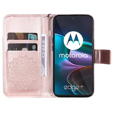 SKALO Motorola Edge 30 5G Mandala Plånboksfodral - Roséguld
