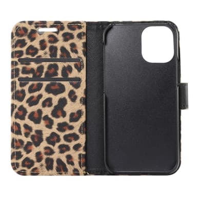 SKALO iPhone 13 Mini Leopard mönstrad Plånboksfodral i PU Läder