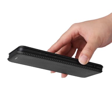 SKALO Motorola Edge 30 Fusion 5G Carbon Fiber Plånboksfodral - Svart