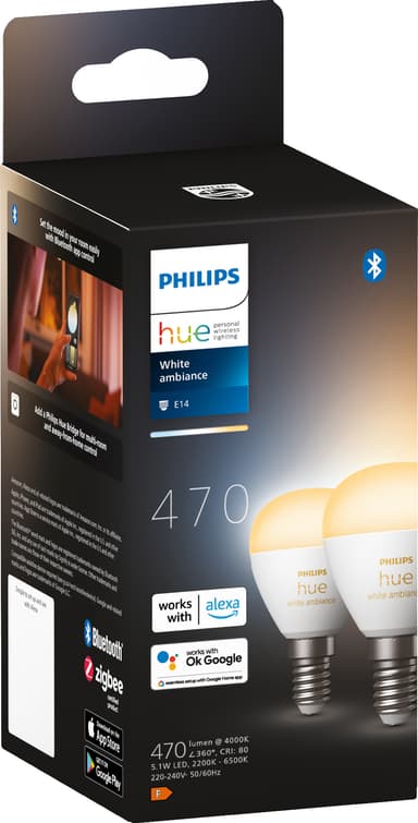 Philips Hue WA 5,1 W P45 E14 2-pack
