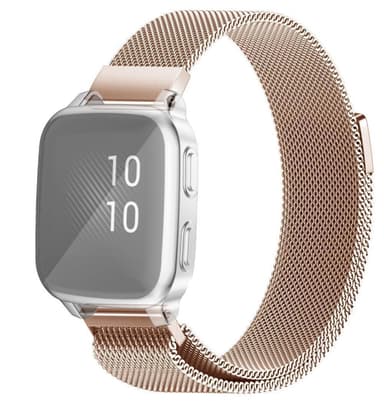 SKALO Milanese Loop till Garmin Venu Sq/Sq Music - Roséguld