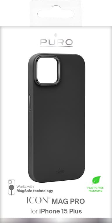 Puro Icon Mag Pro iPhone 15 Plus fodral (svart)