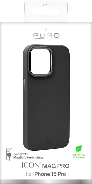 Puro Icon Mag Pro iPhone 15 Pro fodral (svart)