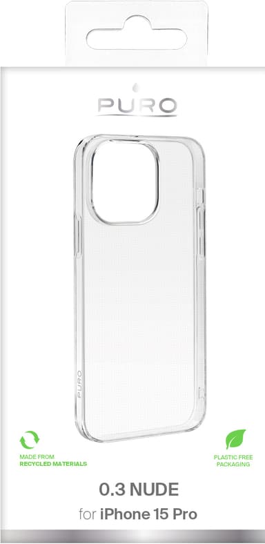 Puro 0.3 Nude iPhone 15 Pro fodral (genomskinligt)