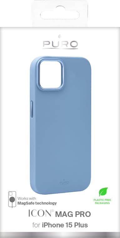 Puro Icon Mag Pro iPhone 15 Plus fodral (blått)